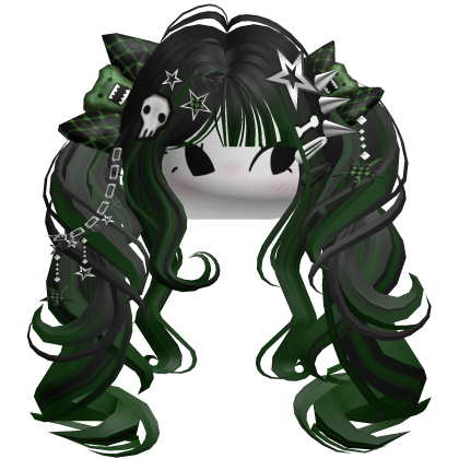 ♡ Scene Fluffy Gyaru Pigtails (Green)