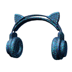 Brilliant Blue Glitter Kawaii Headphones