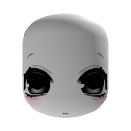 cute sweet face - black eyes (white) Roblox item