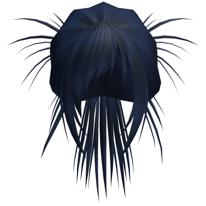 Anime Spiky High Bun w/ Side Bangs (Blue)