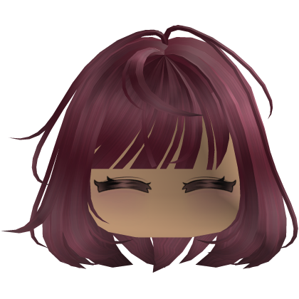 Cute emo y2k hair fluffy (red)