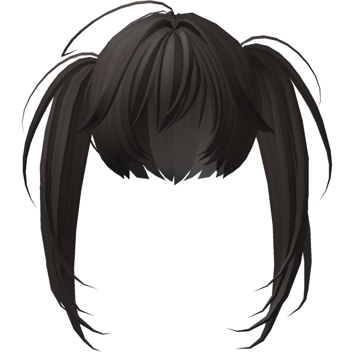 messy asymmetrical moe pigtails in dark brown