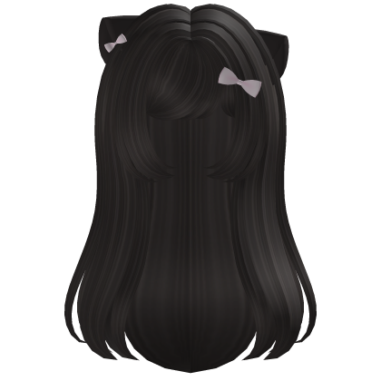 ‿੭ ♡ cute flowy long cat hair in brown ⸝⸝ Roblox item