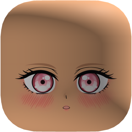 Kawaii Blushing Pink Anime Face