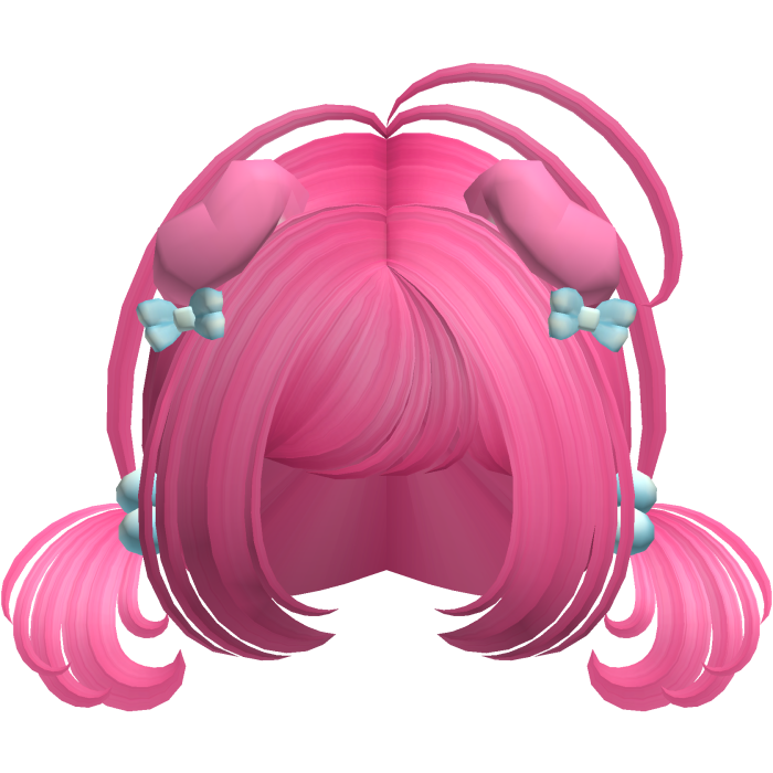 ♡ Cute hot pink pigtails w/ puppy ears