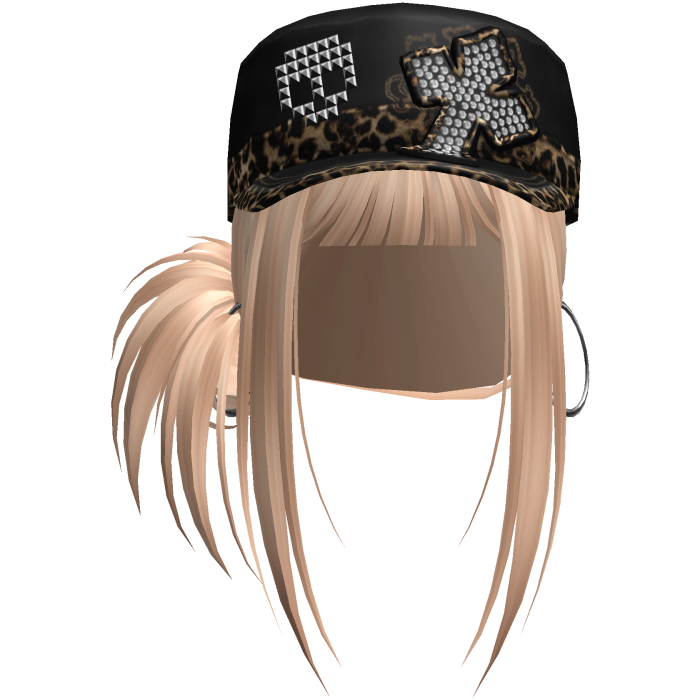 Gyaru Hair w/ Cap & Earrings
