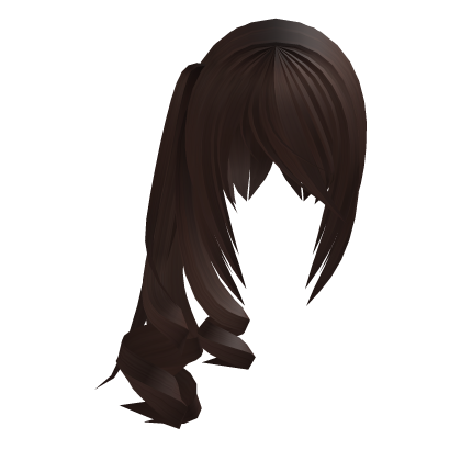 ✙ | moe vampire curly side ponytail in brown
