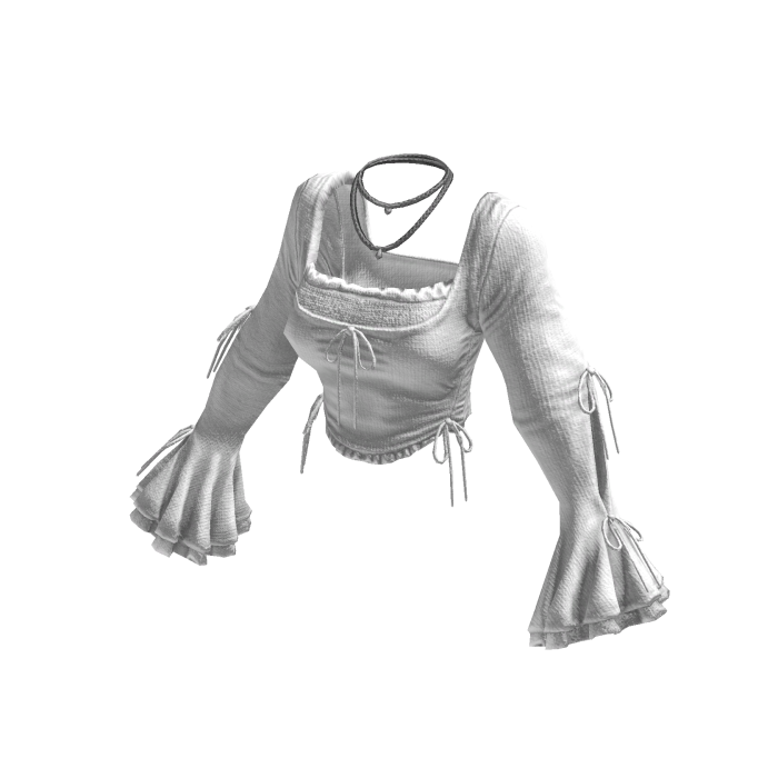 White Vintage Coquette Ruffle Longsleeve