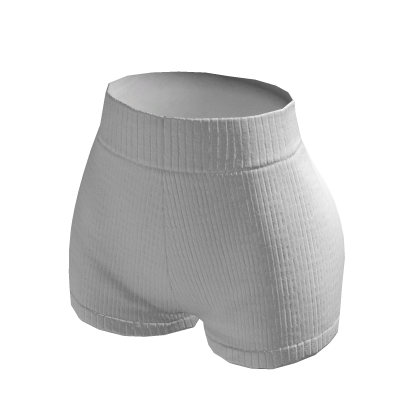 Shorts White High Waist Knitted Basic Winter y2k thumbnail