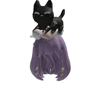 Lilac Hair with Sleeping Kitty 💜🐱