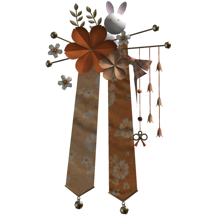 Orange & Gold Sakura Japanese Flower Hairclip
