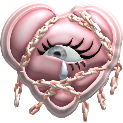 rococo teary eyes coquette chained heart face mask