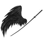 Right Pure Black Ghoul Wing & Katana