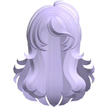 fluffy swirly long side bang hair purple Roblox item