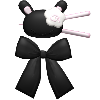 ♡ :  kawaii bunny fishcake hair clip in black Roblox item