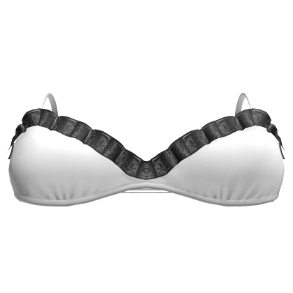 White & Black Satin Ruffle Mini Top Roblox item