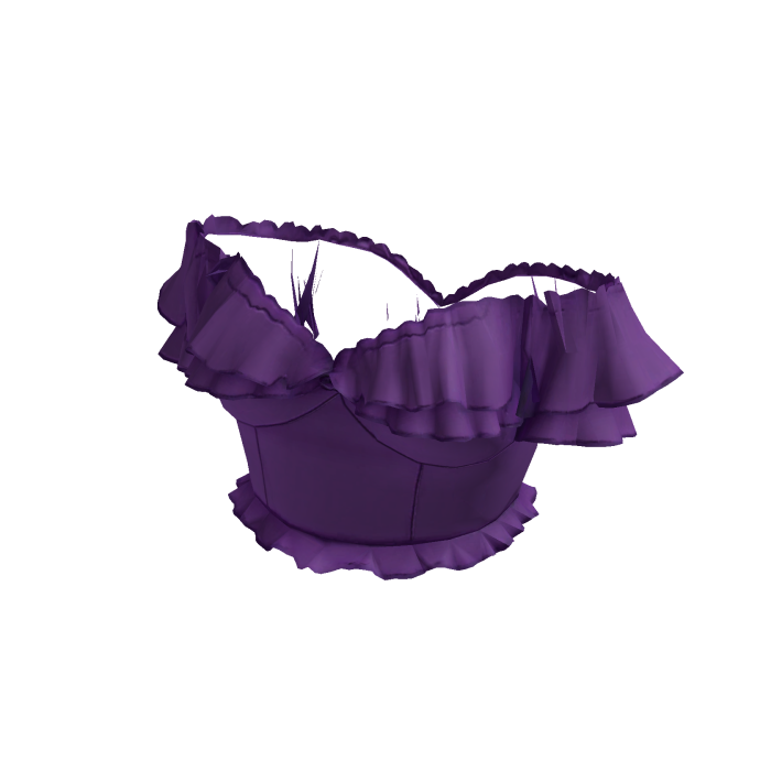Purple Ruffle Bow Crop Top