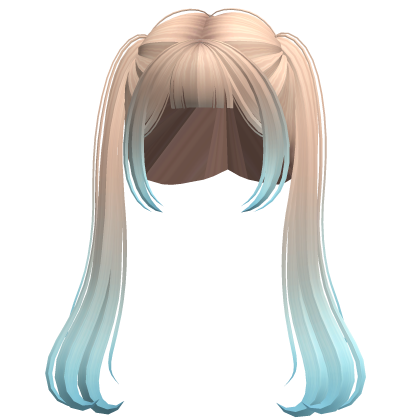 Long Anime TwinTails w/ Bnags (Blonde Blue) Roblox item