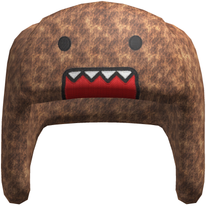 Y2K Domo Beast Bear Ushanka Brown n Red