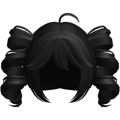 black kawaii swirly popstar pigtails