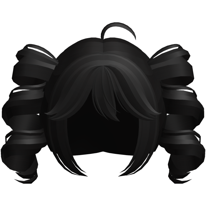 black kawaii swirly popstar pigtails