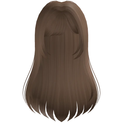 ♡ : cutesy long bang in brown Roblox item render