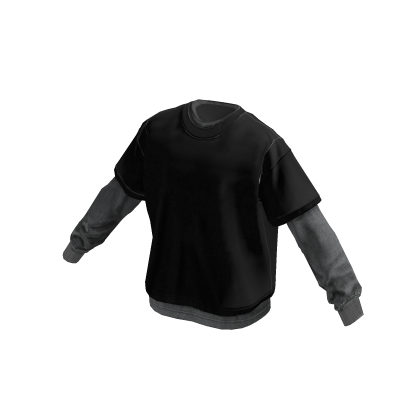 Streetwear Layered T-Shirt (Black)