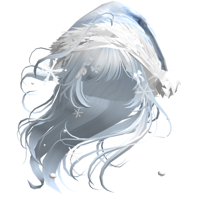 Lush Windy Hair w/Santa Hat (Sky Blue)