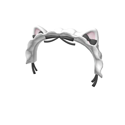 ♡ kawaii kitty ruffled headband in pink ୨୧ Roblox item thumbnail