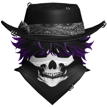 Gothic Cowboy Bandit w/ Neckscarf & Cowboy Hat