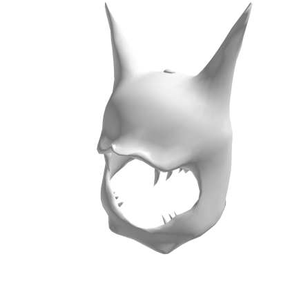 White Devil Emo Spiked Horns Hood Silver Fangs Y2K