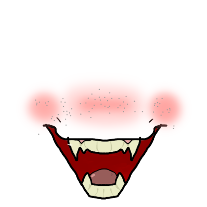 Laughing vampire/werewolf (Blush+freckles+low) Roblox decal