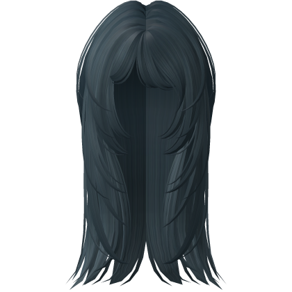 layered anime moe emo messy long hair (teal blue) Roblox item