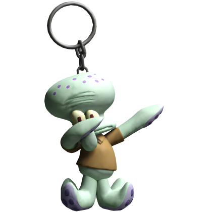 Dabbing Squid Meme Sponge Bob Keychain