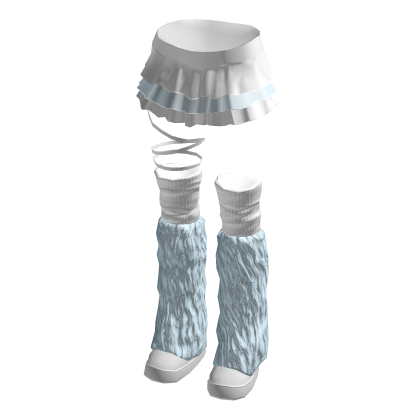 🍀Blue Ruffle Skirt w Snow Boots thumbnail