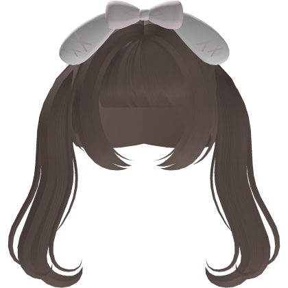cute milktea doll bunny bow pigtails
