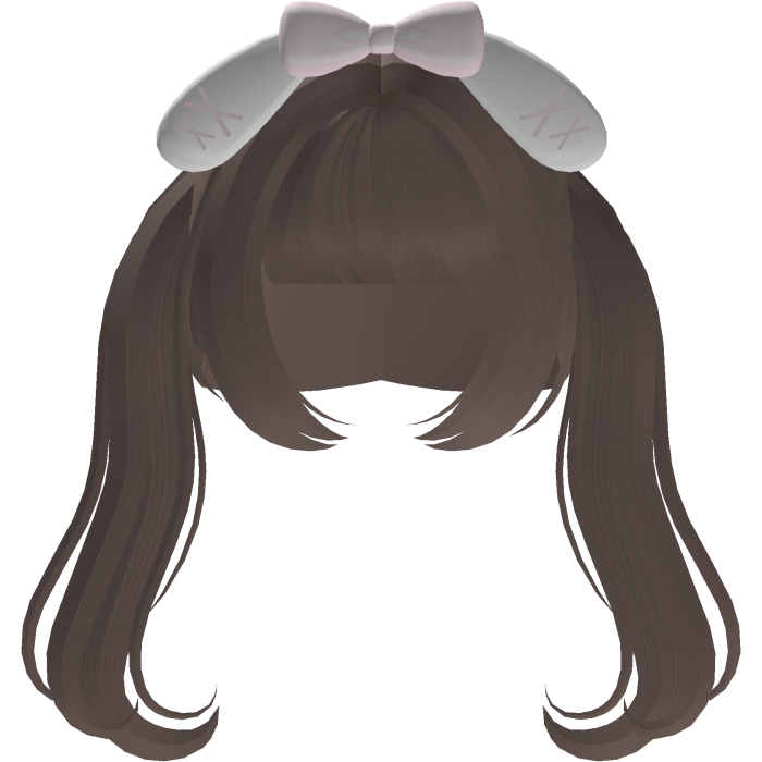 cute milktea doll bunny bow pigtails