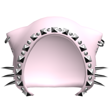 studded moe emo goth low poly cat hood pink