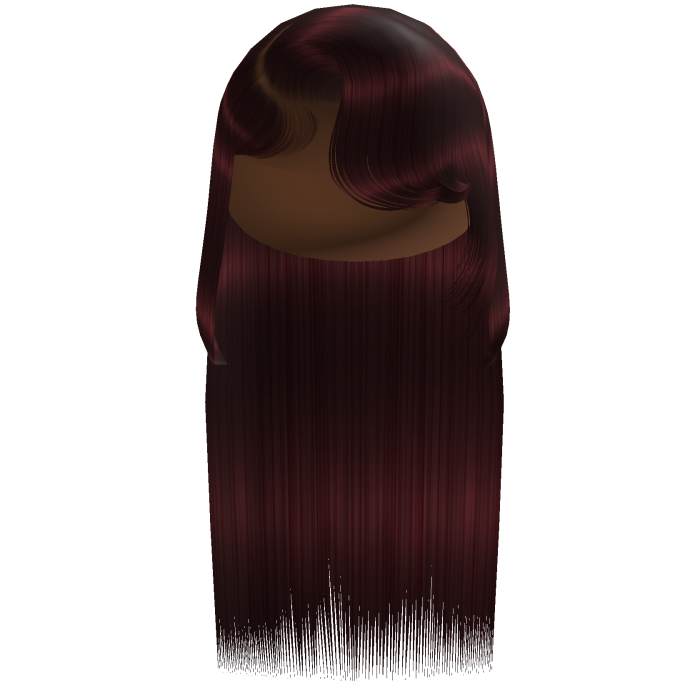 Sleek Side Swoop Bang Straight Hair (Burgundy)