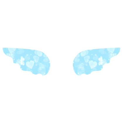 ♡ Cute Simple Sticker Angel Wings in Blue Hearts