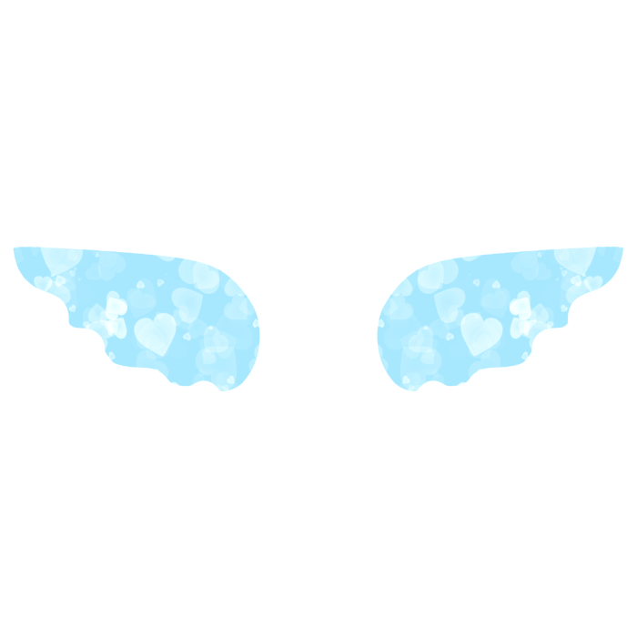 ♡ Cute Simple Sticker Angel Wings in Blue Hearts