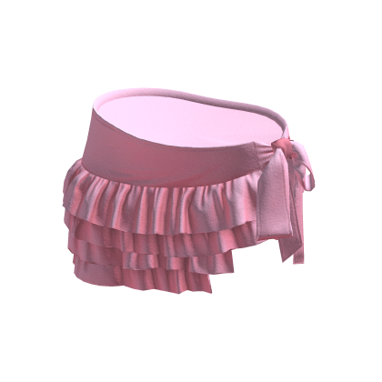 Pink Tied Ruffle Mini Skirt