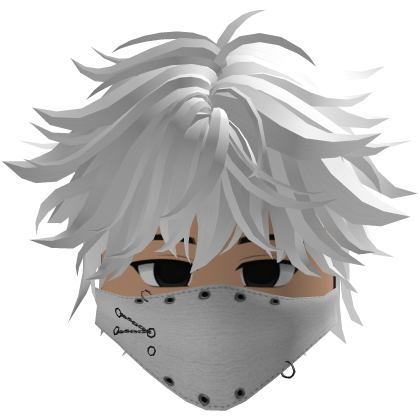 Cute Emo Boy Mask white Y2K emo ( white )