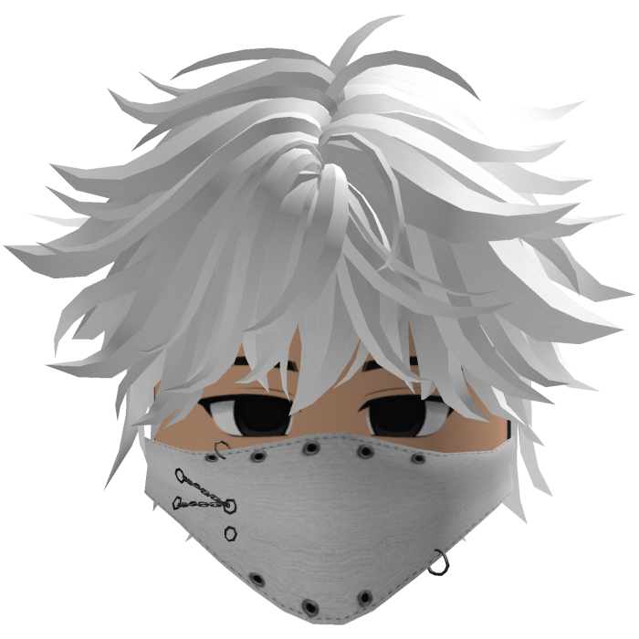 Cute Emo Boy Mask white Y2K emo ( white )