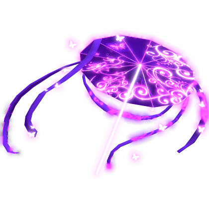 [EMISSIVE] Purple Butterfly Umbrella Glowing