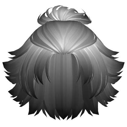 Wavy Anime Ponytail Boy Hair (White & Black Ombre) Roblox item