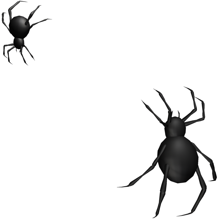 black spiders crawling face
