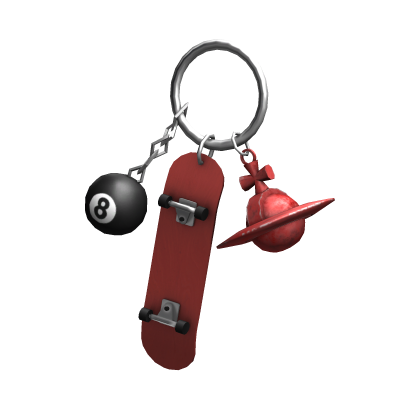 Red Y2K Skater Keychain