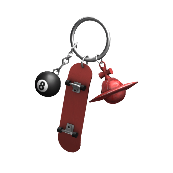 Red Y2K Skater Keychain