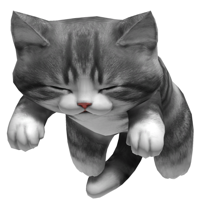 Cute Sleeping Cat Kitten on Head - Grey [3.0]